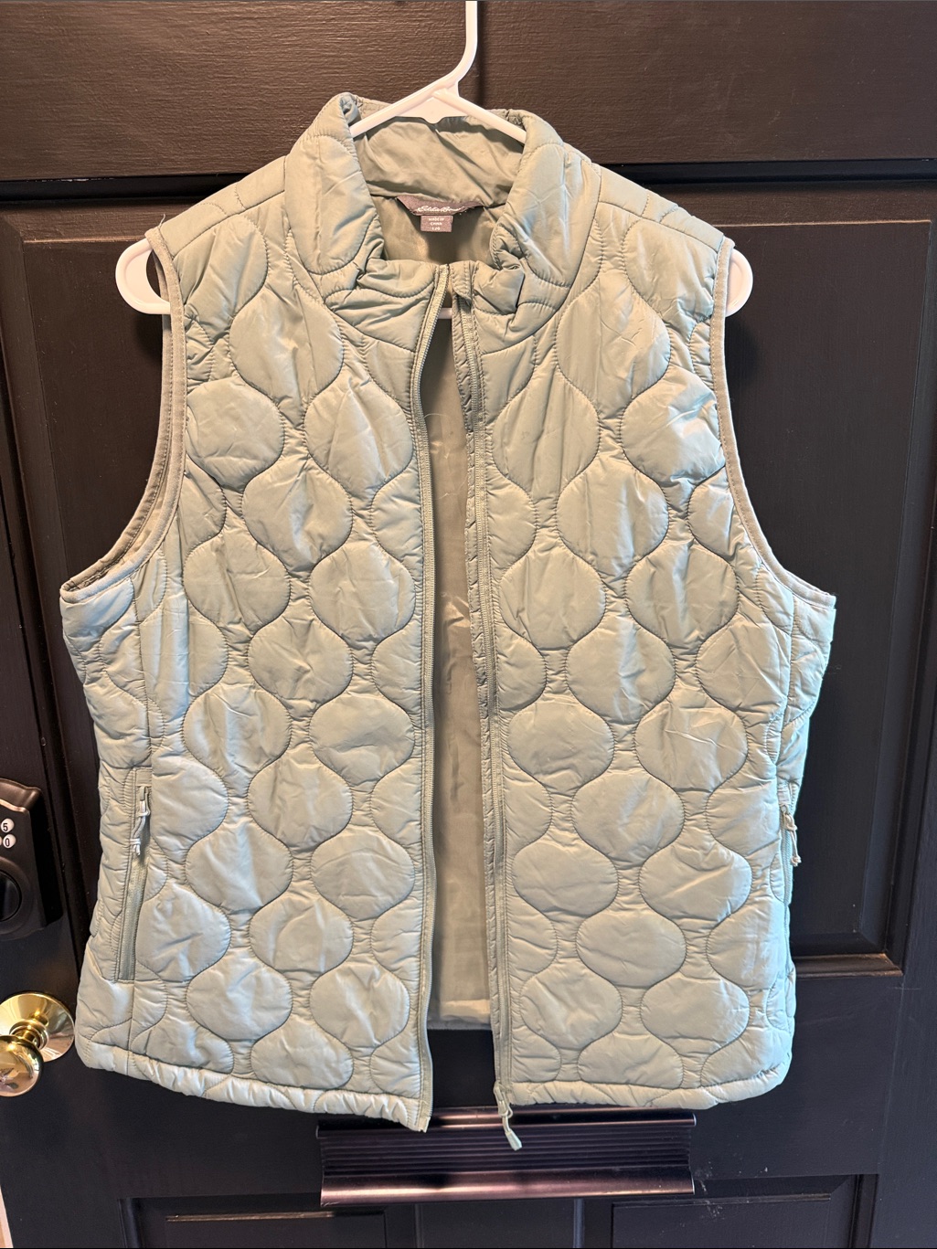 Eddie Bauer Quilted Light Sage Sleeveless Vest